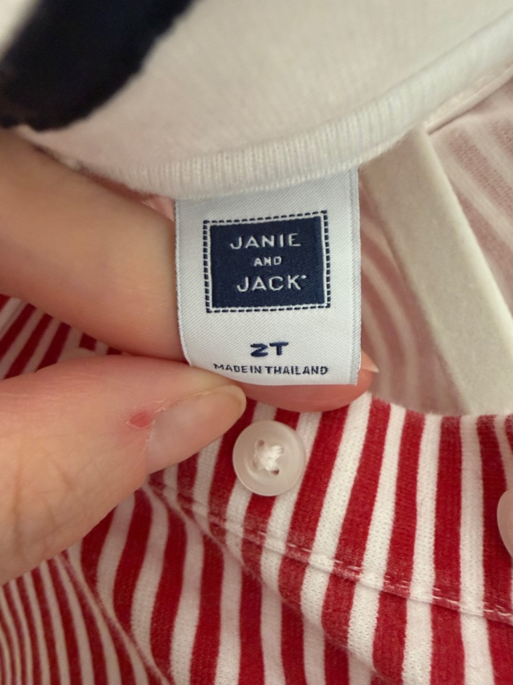 2T Summer Dress Bundle 2pc Janie & Jack Red White Blue Toddler Girl - Picture 3 of 6